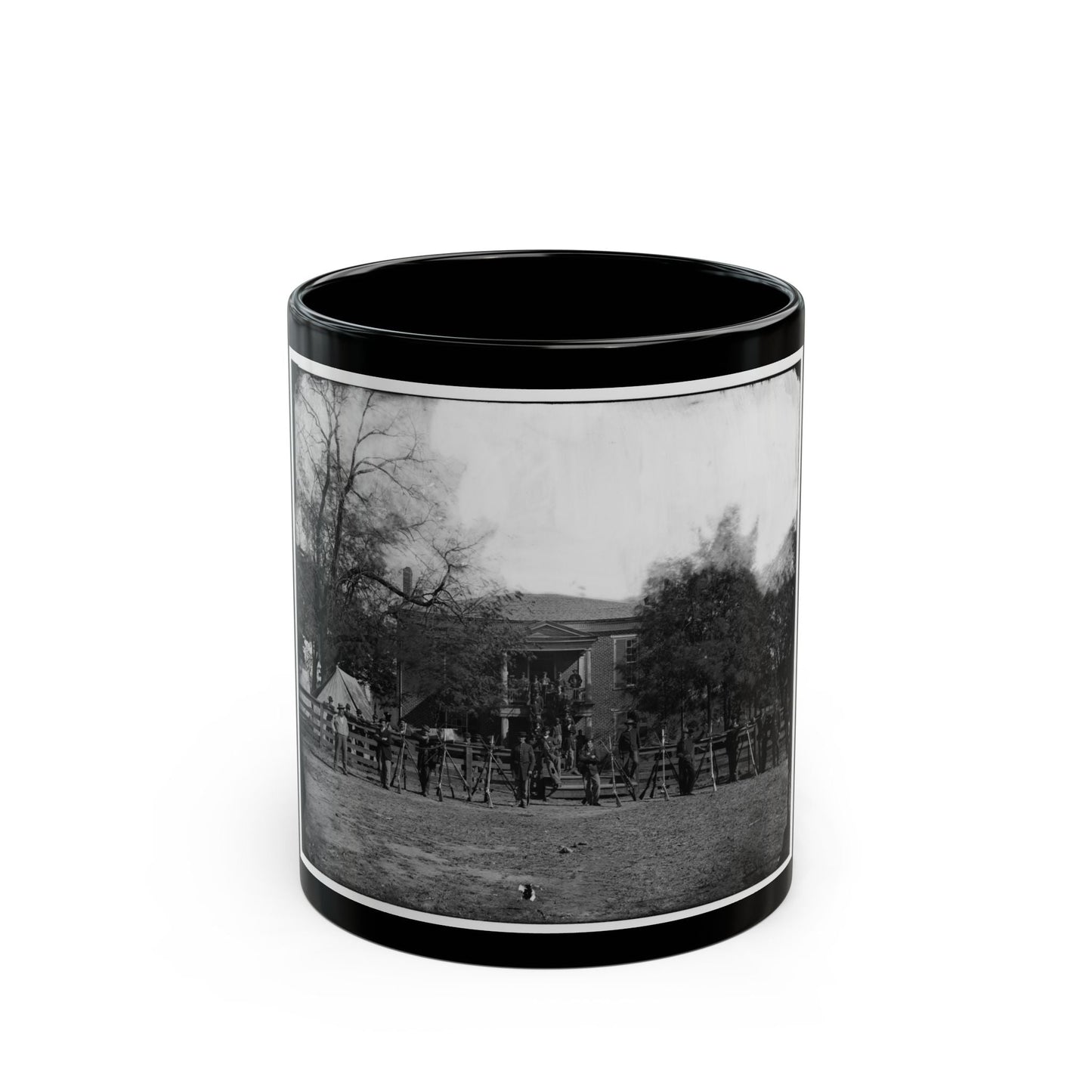 Appomattox Court House, Va. Federal Soldiers At The Courthouse (U.S. Civil War) Black Coffee Mug-11oz-The Sticker Space