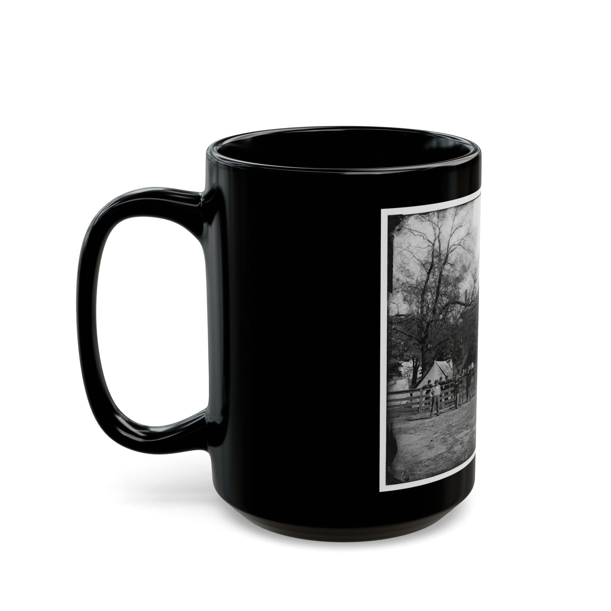 Appomattox Court House, Va. Federal Soldiers At The Courthouse (U.S. Civil War) Black Coffee Mug-The Sticker Space