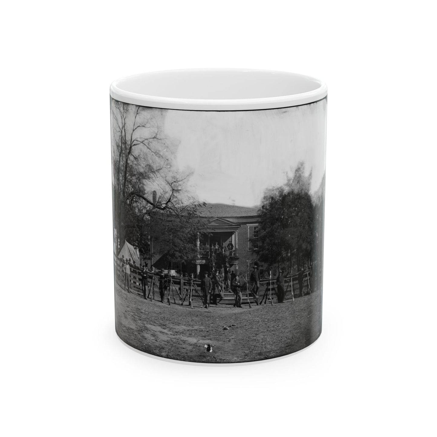 Appomattox Court House, Va. Federal Soldiers At The Courthouse (U.S. Civil War) White Coffee Mug