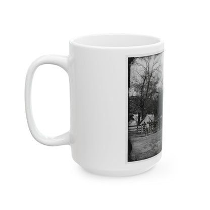 Appomattox Court House, Va. Federal Soldiers At The Courthouse (U.S. Civil War) White Coffee Mug