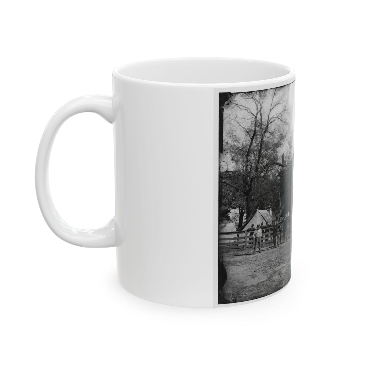 Appomattox Court House, Va. Federal Soldiers At The Courthouse (U.S. Civil War) White Coffee Mug