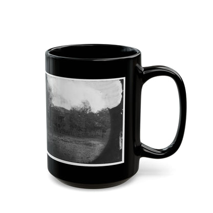 Appomattox Court House, Virginia. View Of Court House And Soldiers (U.S. Civil War) Black Coffee Mug-The Sticker Space