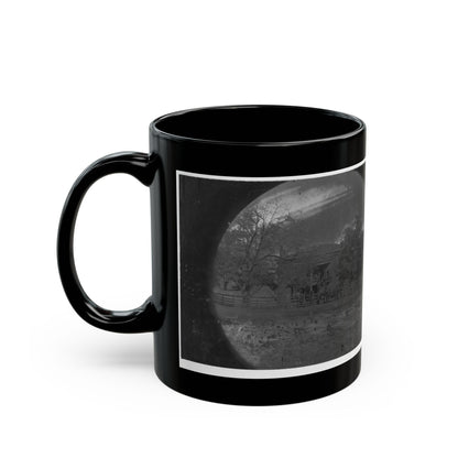 Appomattox Court House, Virginia. View Of Court House And Soldiers (U.S. Civil War) Black Coffee Mug-The Sticker Space