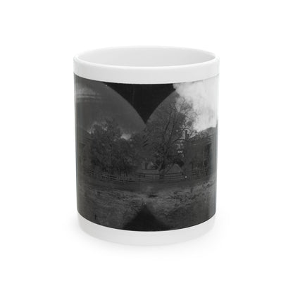 Appomattox Court House, Virginia. View Of Court House And Soldiers (U.S. Civil War) White Coffee Mug-11oz-The Sticker Space