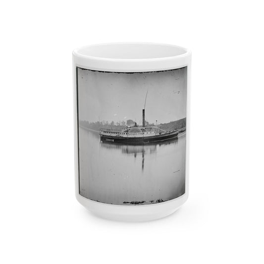 Appomattox River, Va.  U.S.S. Transport Washington Irving (U.S. Civil War) White Coffee Mug