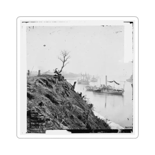 Appomattox River, Virginia. Boat on the Appomattox River-3 (U.S. Civil War) STICKER Vinyl Kiss-Cut Decal 2 Inch White - The Sticker Space