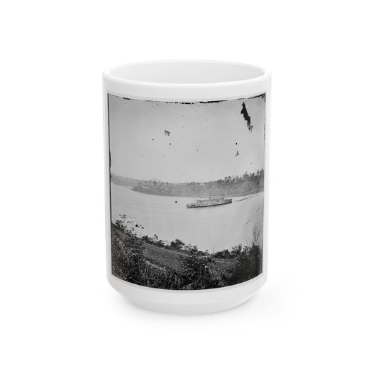 Appomattox River, Virginia. Boat On The Appomattox River-2 (U.S. Civil War) White Coffee Mug