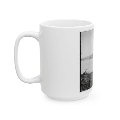 Appomattox River, Virginia. Boat On The Appomattox River-2 (U.S. Civil War) White Coffee Mug