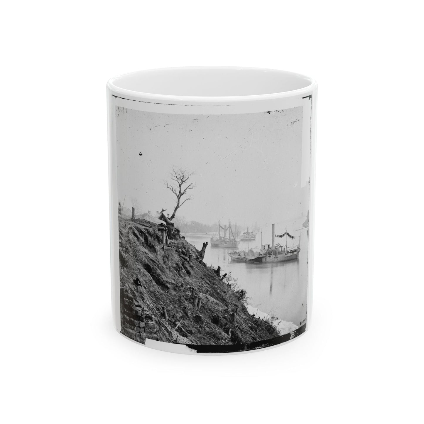 Appomattox River, Virginia. Boat On The Appomattox River-3 (U.S. Civil War) White Coffee Mug