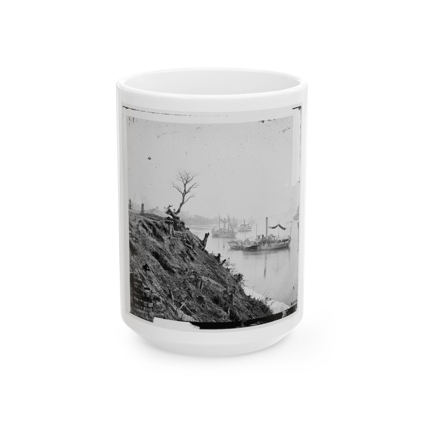 Appomattox River, Virginia. Boat On The Appomattox River-3 (U.S. Civil War) White Coffee Mug