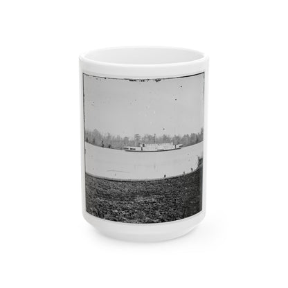 Appomattox River, Virginia. Boat On The Appomattox River (U.S. Civil War) White Coffee Mug