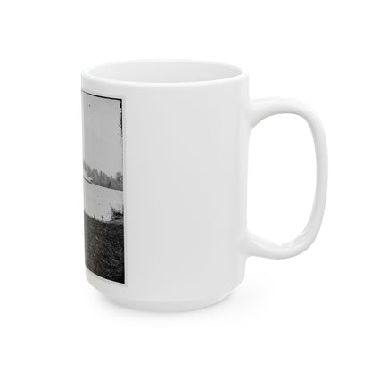 Appomattox River, Virginia. Boat On The Appomattox River (U.S. Civil War) White Coffee Mug