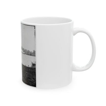 Appomattox River, Virginia. Boat On The Appomattox River (U.S. Civil War) White Coffee Mug