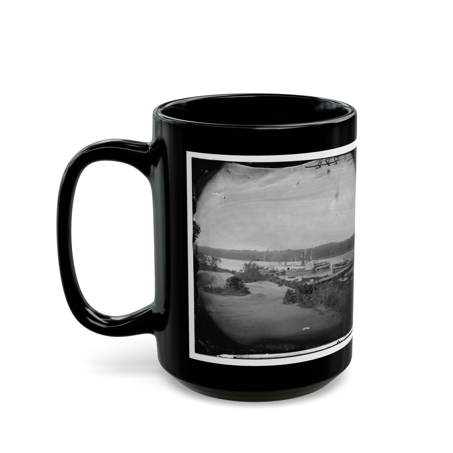 Appomattox River, Virginia. Medical Supply Boat Planter (U.S. Civil War) Black Coffee Mug