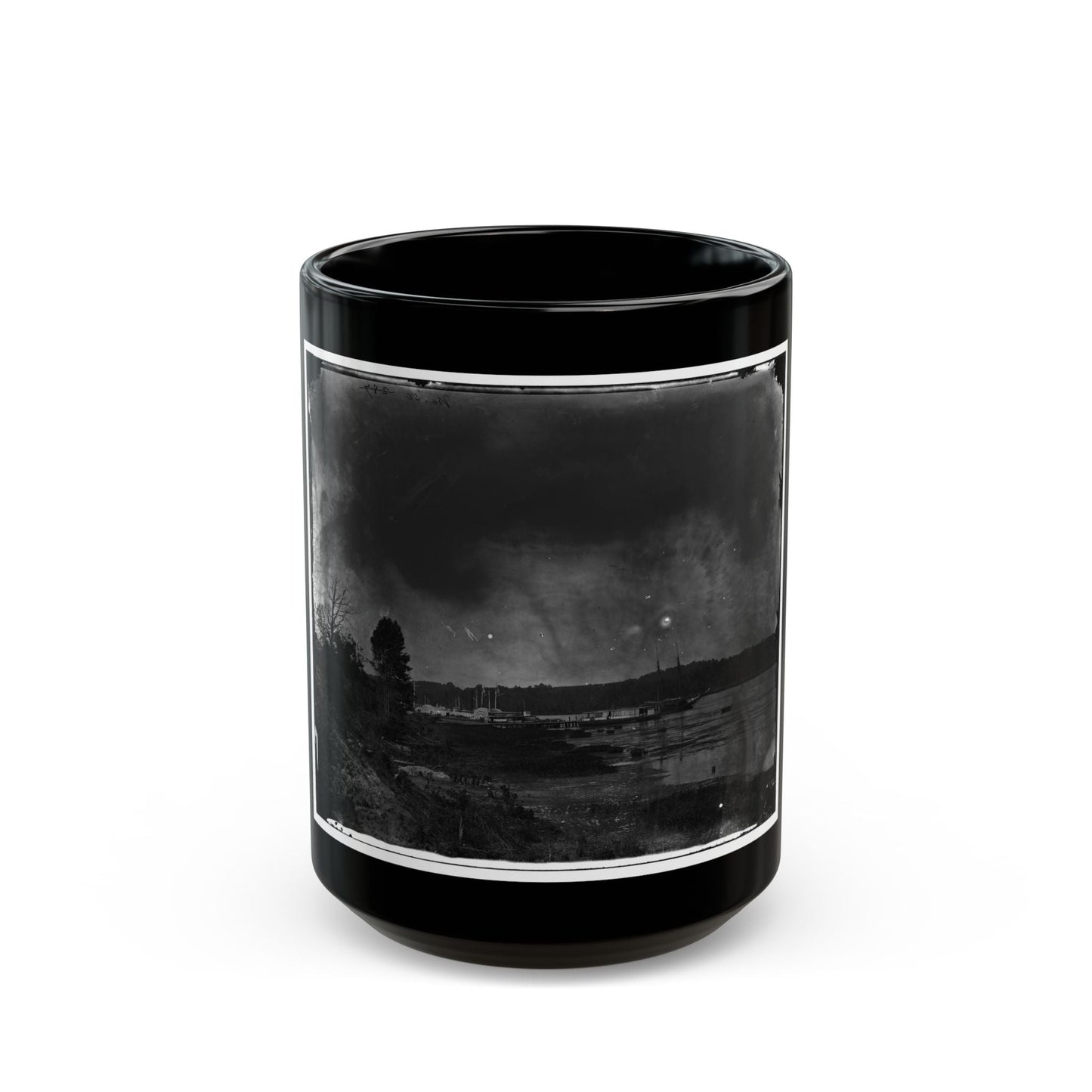 Appomattox River, Virginia. Medical Supply Steamer, Planter (U.S. Civil War) Black Coffee Mug