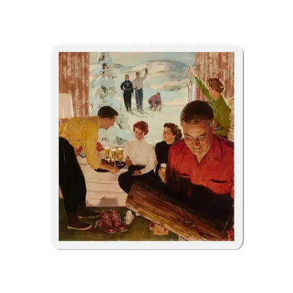 Apres Ski (Magazine Illustration) Refrigerator Magnet - The Sticker Space