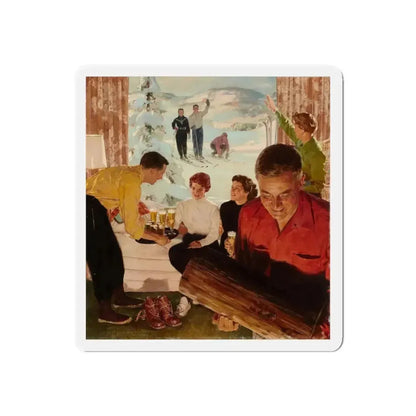 Apres Ski (Magazine Illustration) Refrigerator Magnet - The Sticker Space