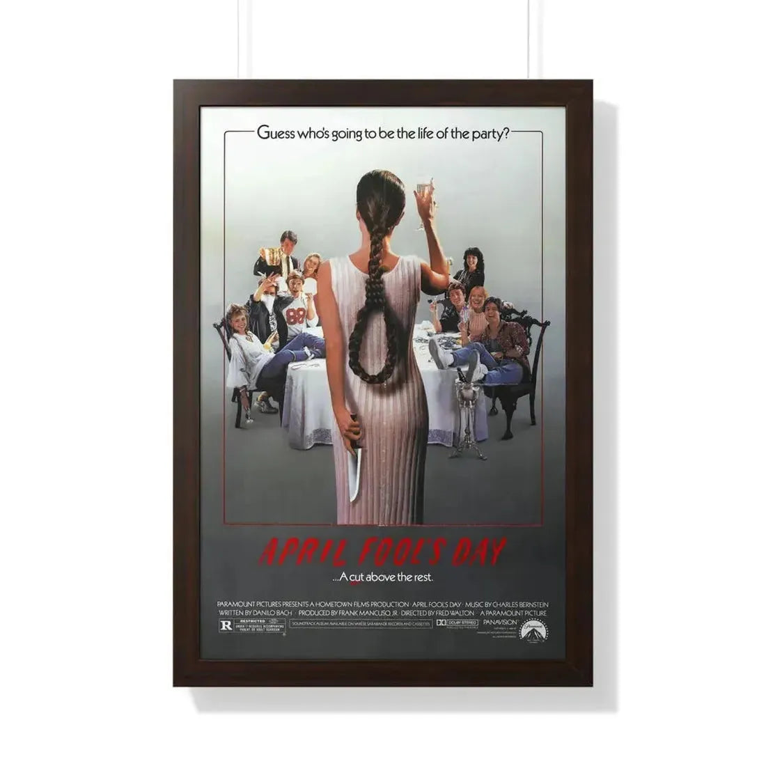 APRIL FOOL'S DAY 1986 - Framed Movie Poster 20" x 30" Walnut - The Sticker Space