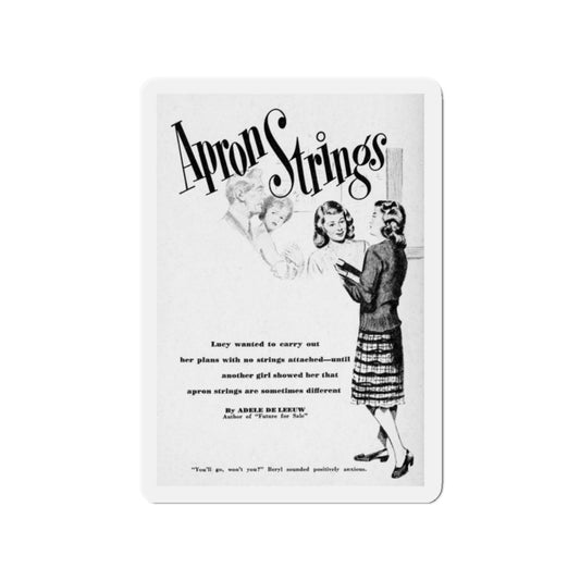 Apron Strings (1), Calling All Girls, November 1946 (Magazine Illustration) Refrigerator Magnet-2" x 2"-The Sticker Space