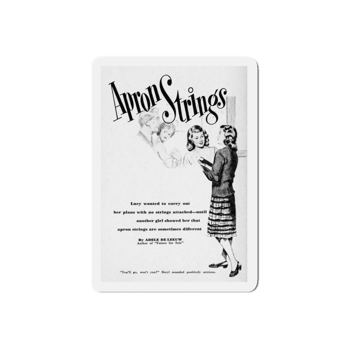 Apron Strings (1), Calling All Girls, November 1946 (Magazine Illustration) Refrigerator Magnet-5" x 5"-The Sticker Space