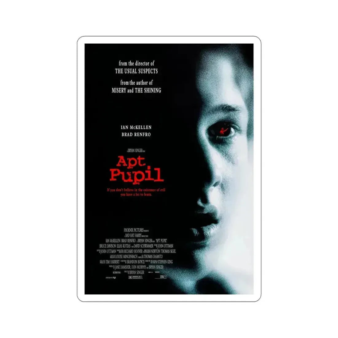 Apt Pupil 1998 Movie Poster STICKER Vinyl Die-Cut Decal 6 Inch - The Sticker Space