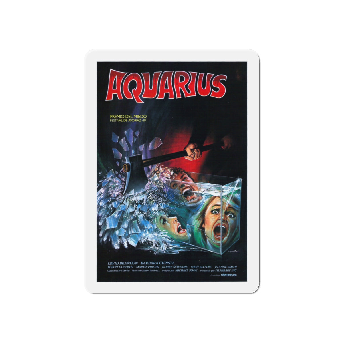 AQUARIUS (STAGEFRIGHT) 1987 Movie Poster - Die-Cut Magnet-5" x 5"-The Sticker Space