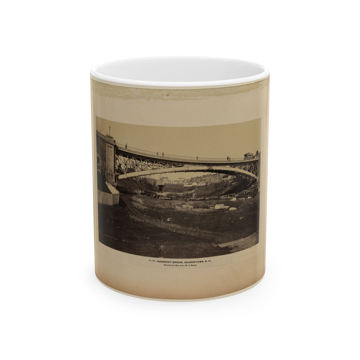 Aqueduct Bridge, Georgetown, D.C., Erected By Maj. Gen. M.C. Meigs (U.S. Civil War) White Coffee Mug