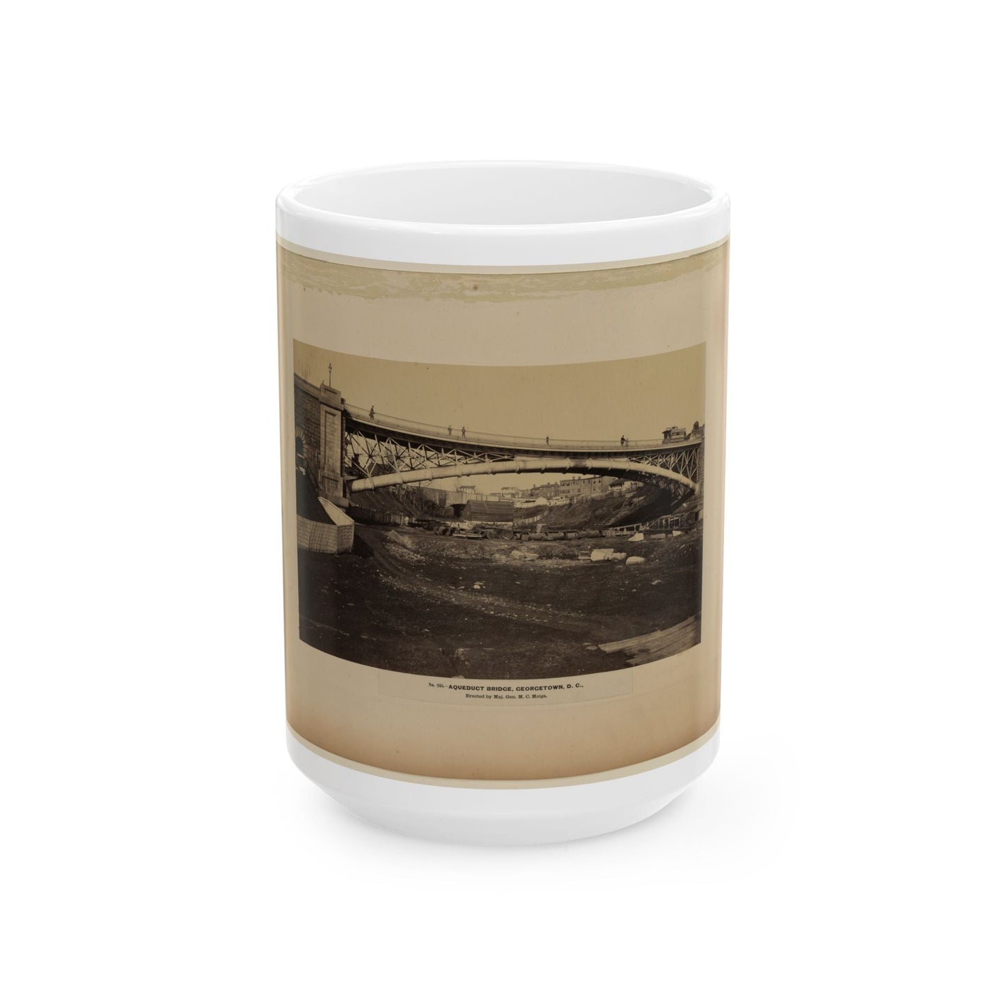 Aqueduct Bridge, Georgetown, D.C., Erected By Maj. Gen. M.C. Meigs (U.S. Civil War) White Coffee Mug