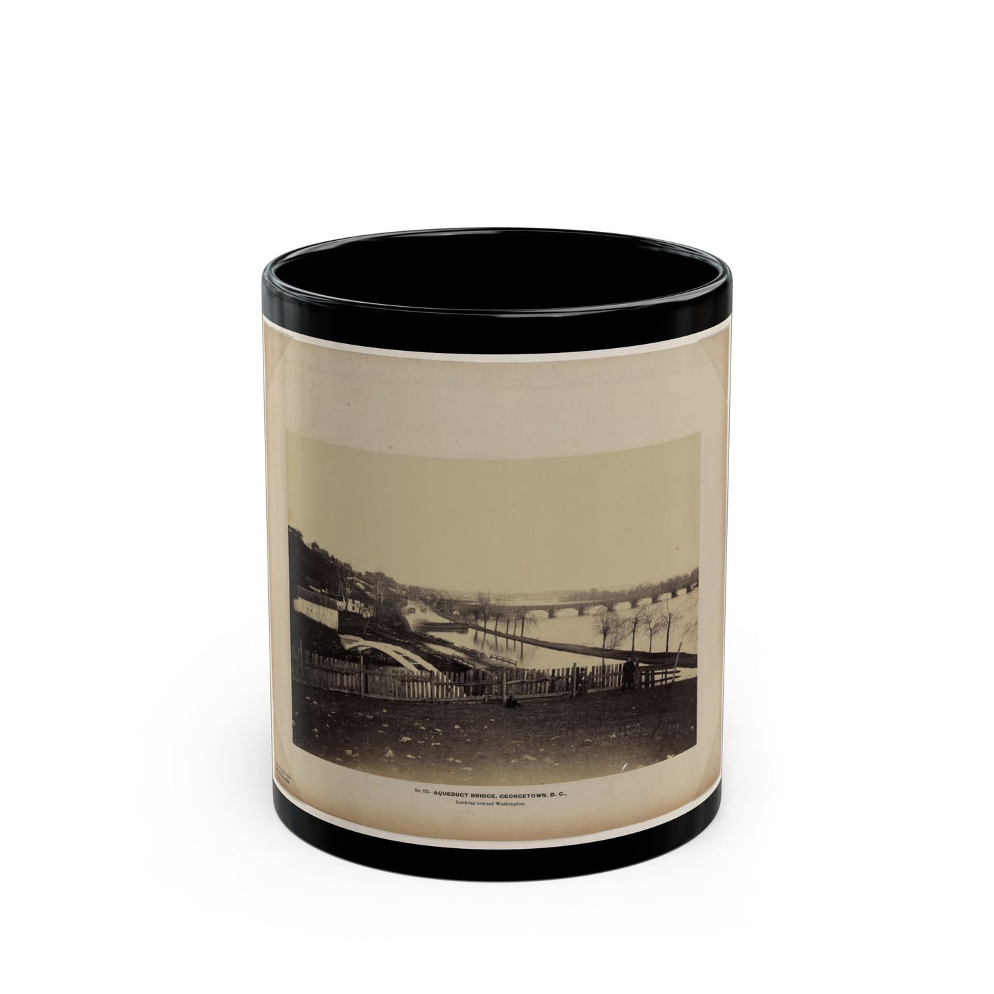 Aqueduct Bridge, Georgetown, D.C., Looking Toward Washington (U.S. Civil War) Black Coffee Mug