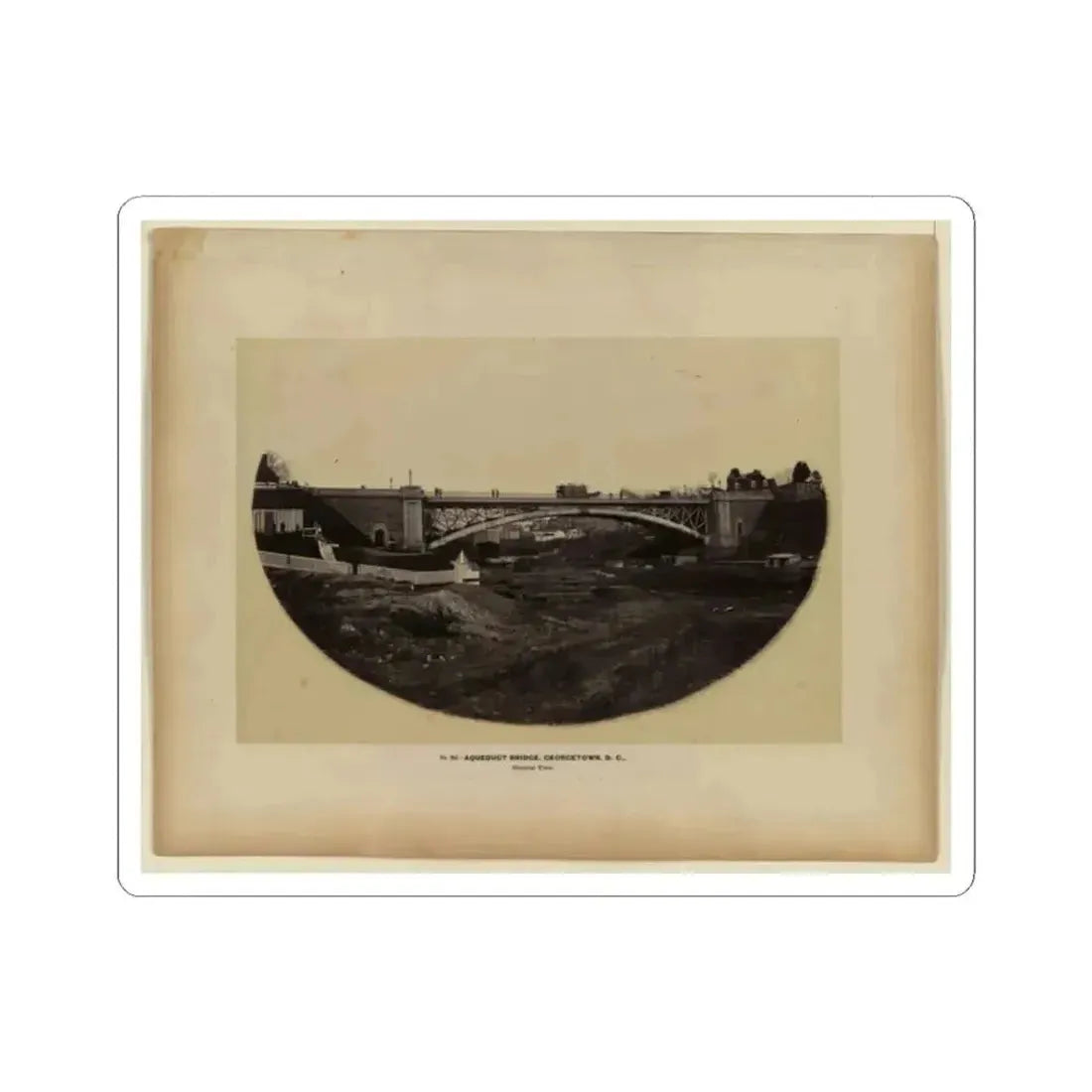 Aqueduct Bridge, Georgetown, D.C., General View (U.S. Civil War) STICKER Vinyl Kiss-Cut Decal 2 Inch White - The Sticker Space