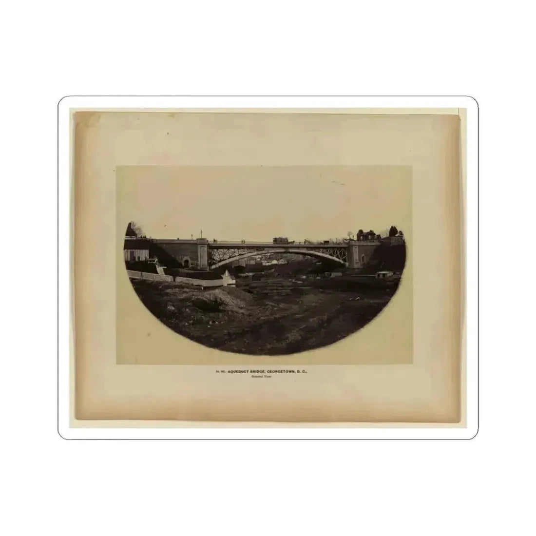 Aqueduct Bridge, Georgetown, D.C., General View (U.S. Civil War) STICKER Vinyl Kiss-Cut Decal 3 Inch White - The Sticker Space