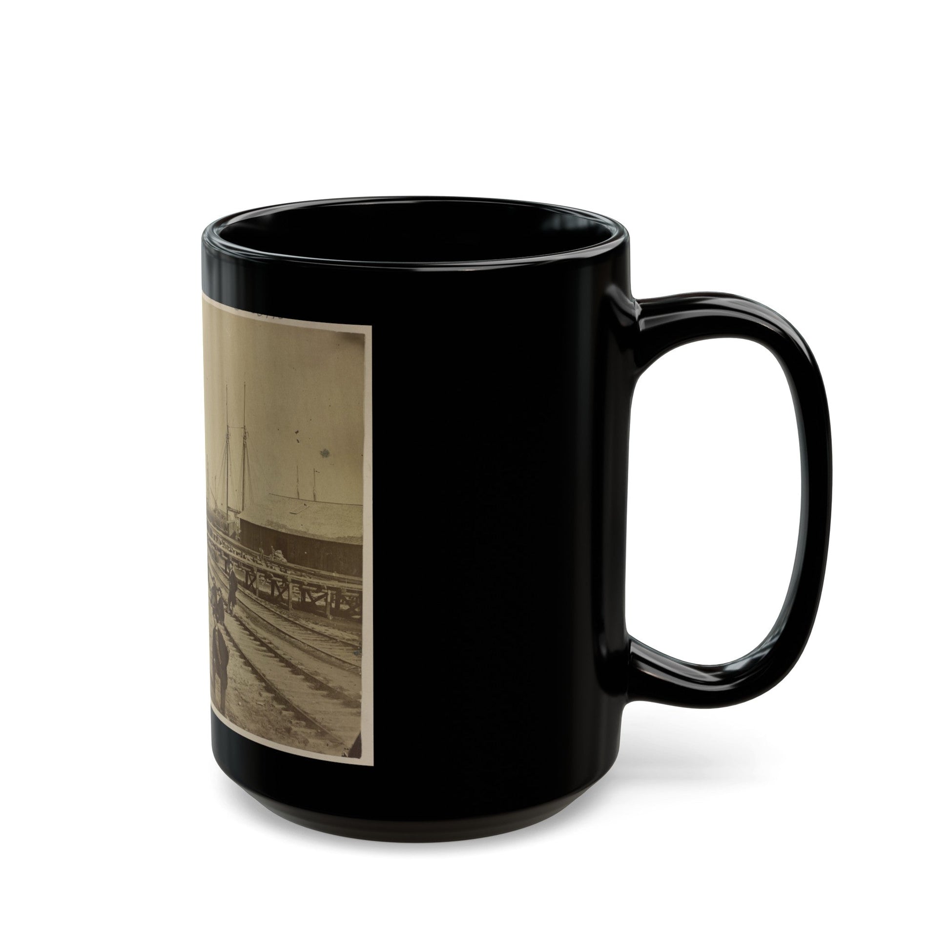 Aquia Creek Landing (U.S. Civil War) Black Coffee Mug-The Sticker Space