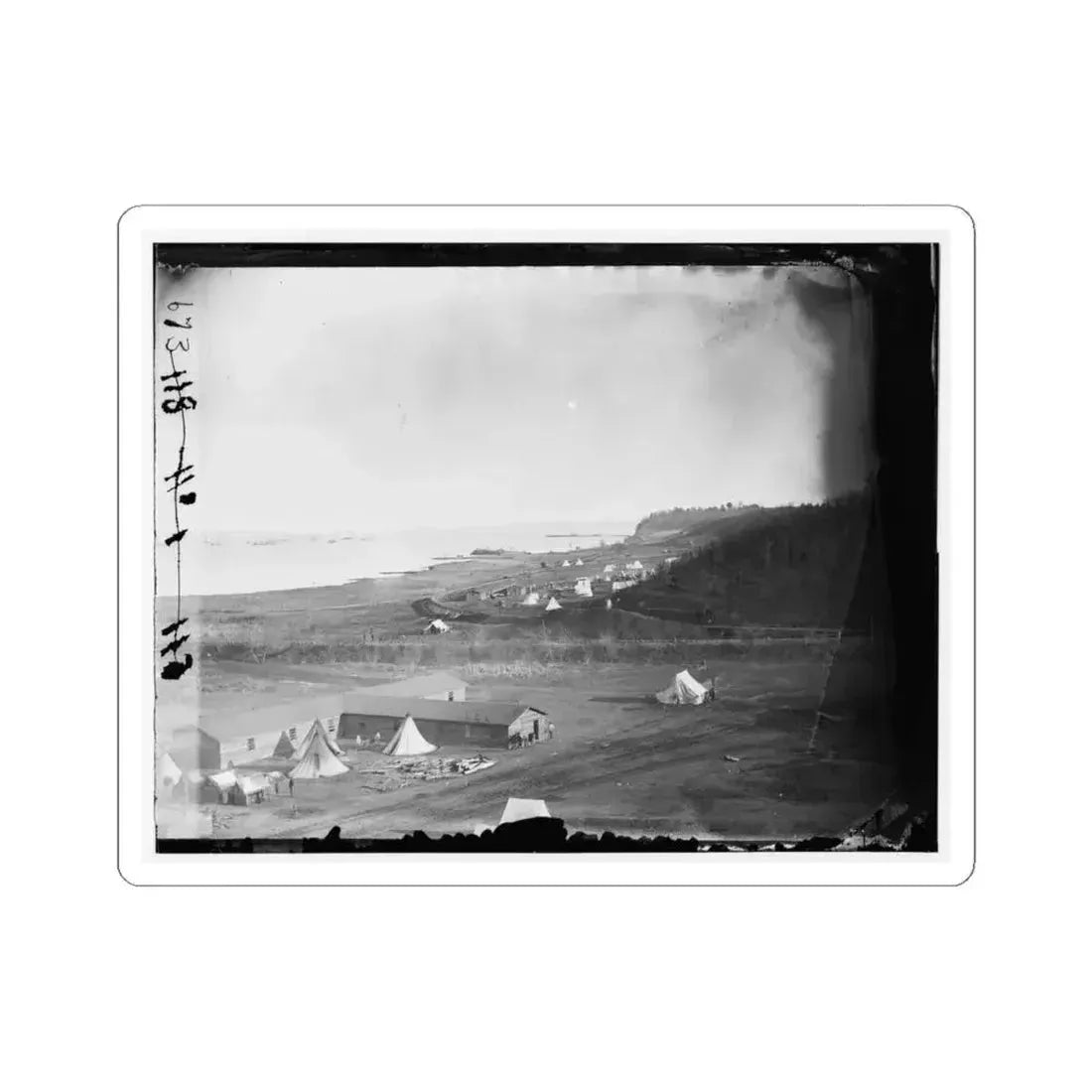 Aquia Creek Landing, Va. View of the Federal Supply Depot (U.S. Civil War) STICKER Vinyl Kiss-Cut Decal 4 Inch White - The Sticker Space