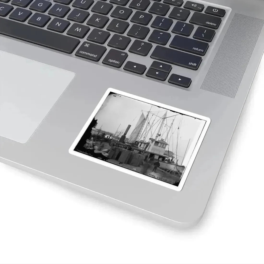 Aquia Creek Landing, Va. Wharf With Transport and Supplies (U.S. Civil War) STICKER Vinyl Kiss-Cut Decal - The Sticker Space