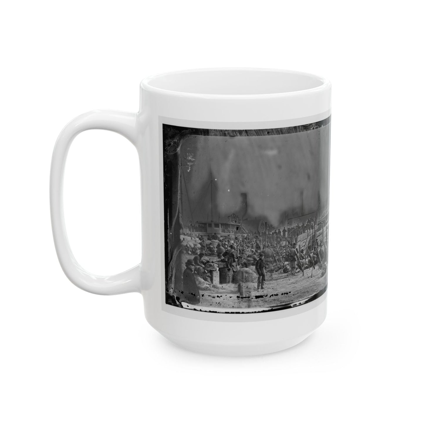 Aquia Creek Landing, Va. Embarkation Of 9th Army Corps For Fort Monroe (U.S. Civil War) White Coffee Mug