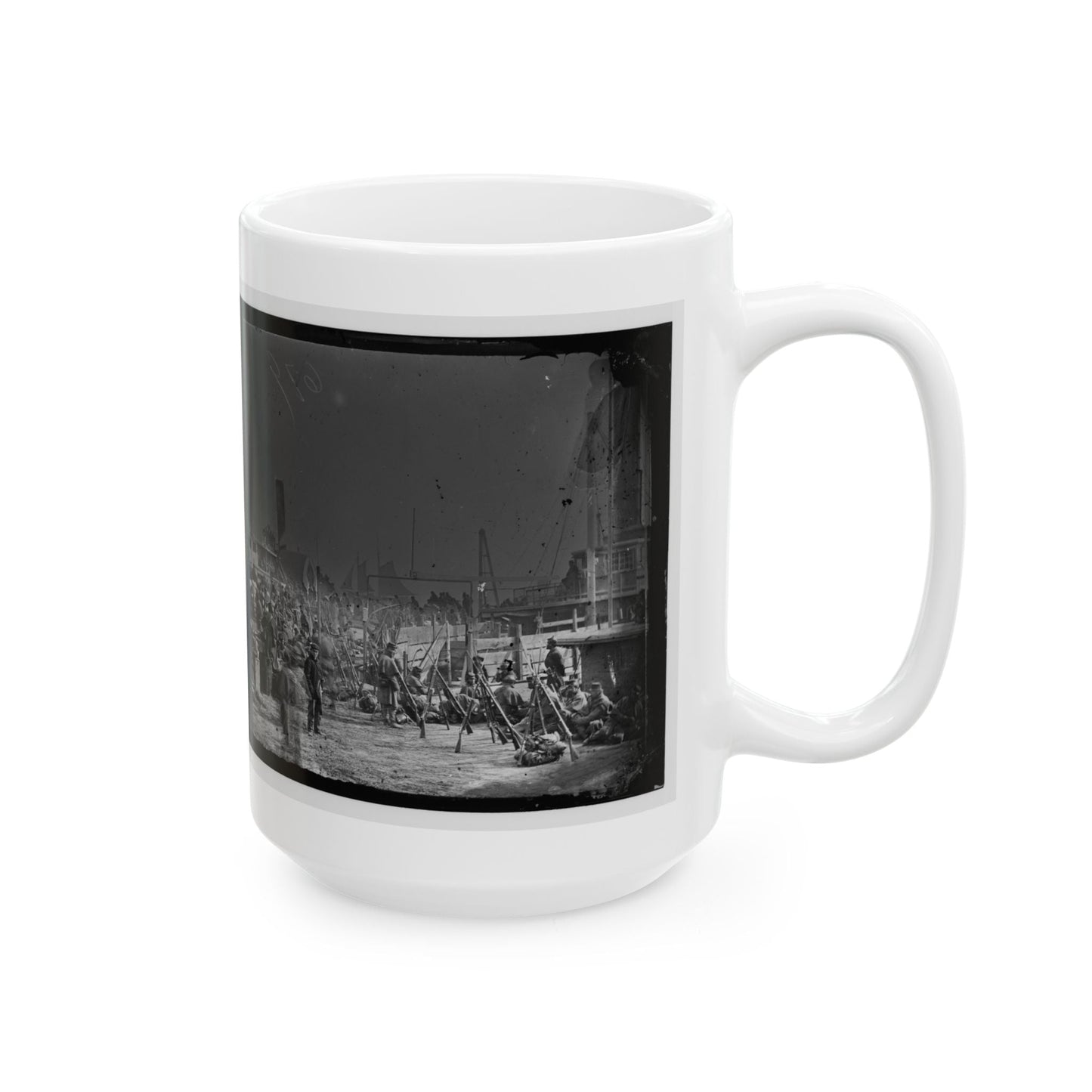 Aquia Creek Landing, Va. Embarkation Of 9th Army Corps For Fort Monroe (U.S. Civil War) White Coffee Mug