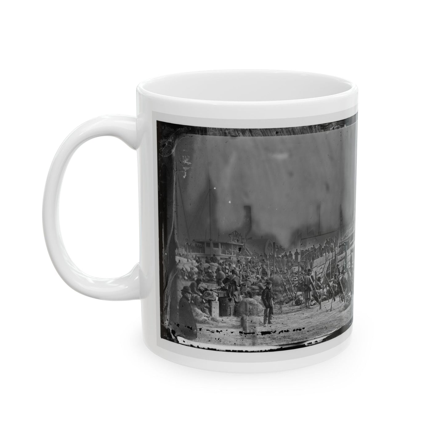 Aquia Creek Landing, Va. Embarkation Of 9th Army Corps For Fort Monroe (U.S. Civil War) White Coffee Mug