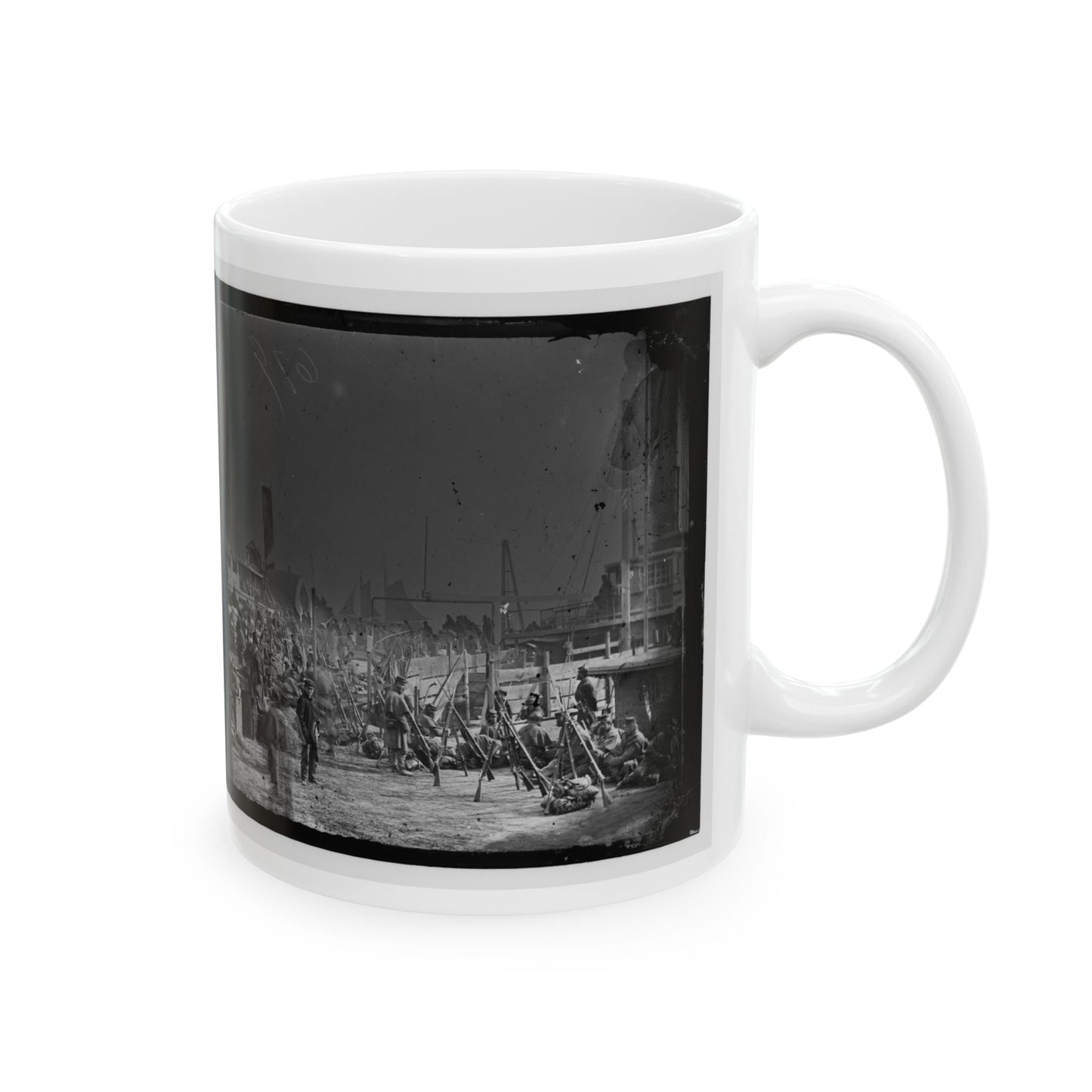 Aquia Creek Landing, Va. Embarkation Of 9th Army Corps For Fort Monroe (U.S. Civil War) White Coffee Mug