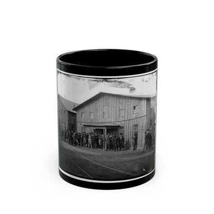 Aquia Creek Landing, Va. Personnel In Front Of Quartermaster's Office (U.S. Civil War) Black Coffee Mug