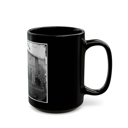 Aquia Creek Landing, Va. Personnel In Front Of Quartermaster's Office (U.S. Civil War) Black Coffee Mug