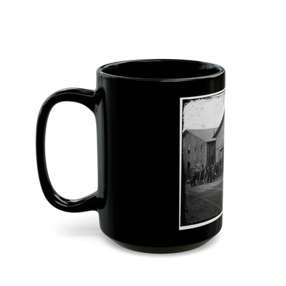 Aquia Creek Landing, Va. Personnel In Front Of Quartermaster's Office (U.S. Civil War) Black Coffee Mug