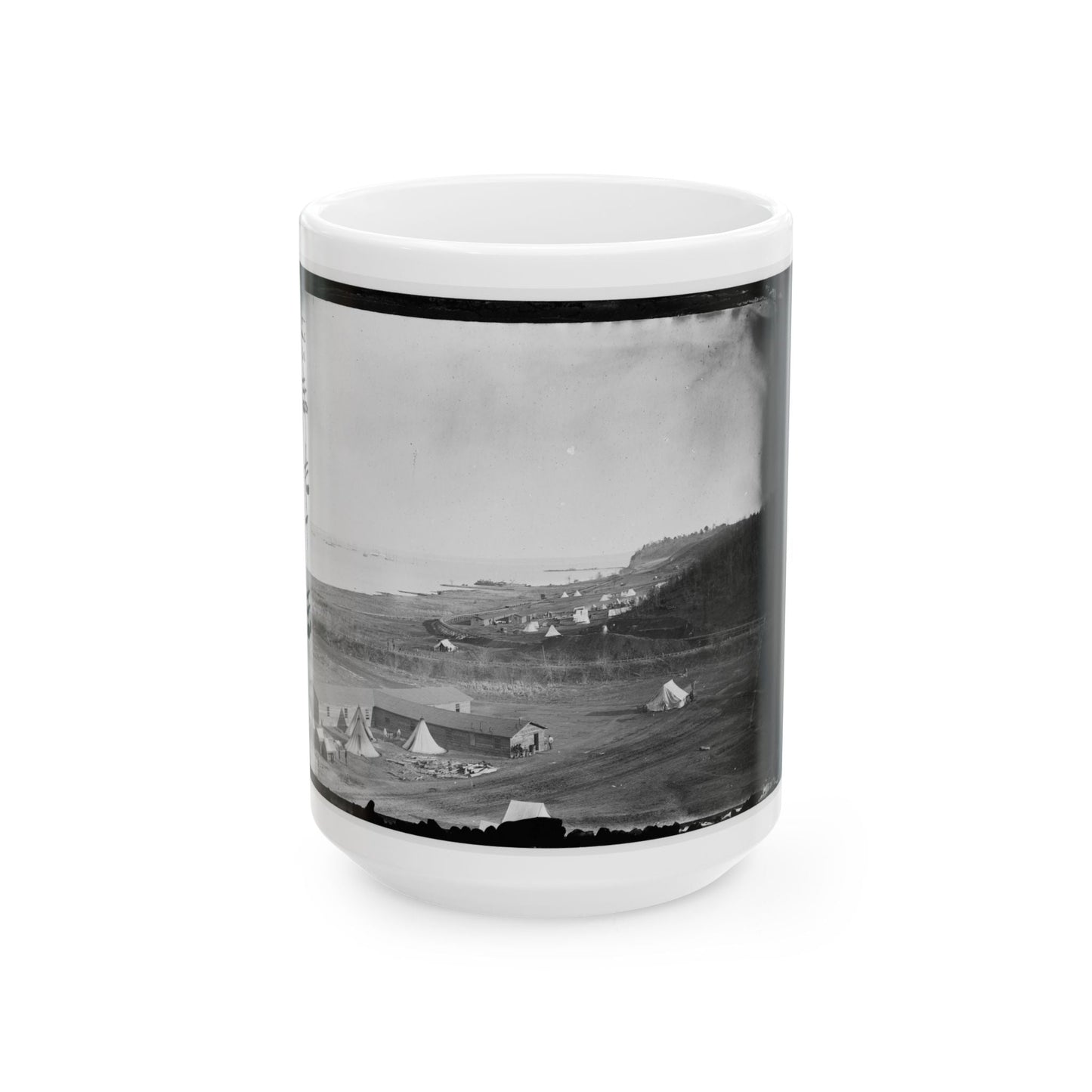 Aquia Creek Landing, Va. View Of The Federal Supply Depot (U.S. Civil War) White Coffee Mug-15oz-The Sticker Space