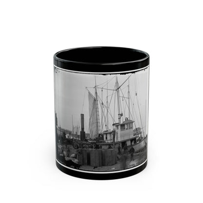 Aquia Creek Landing, Va. Wharf With Transport And Supplies (U.S. Civil War) Black Coffee Mug