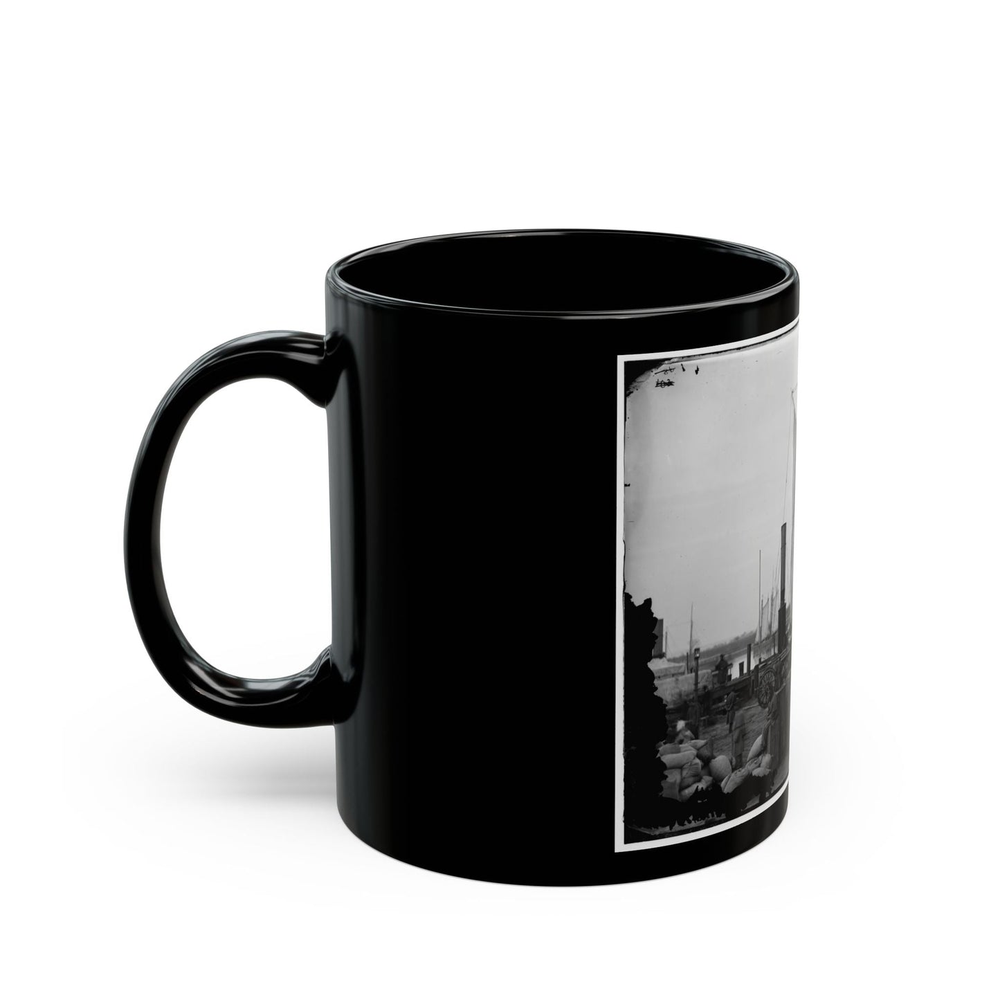 Aquia Creek Landing, Va. Wharf With Transport And Supplies (U.S. Civil War) Black Coffee Mug