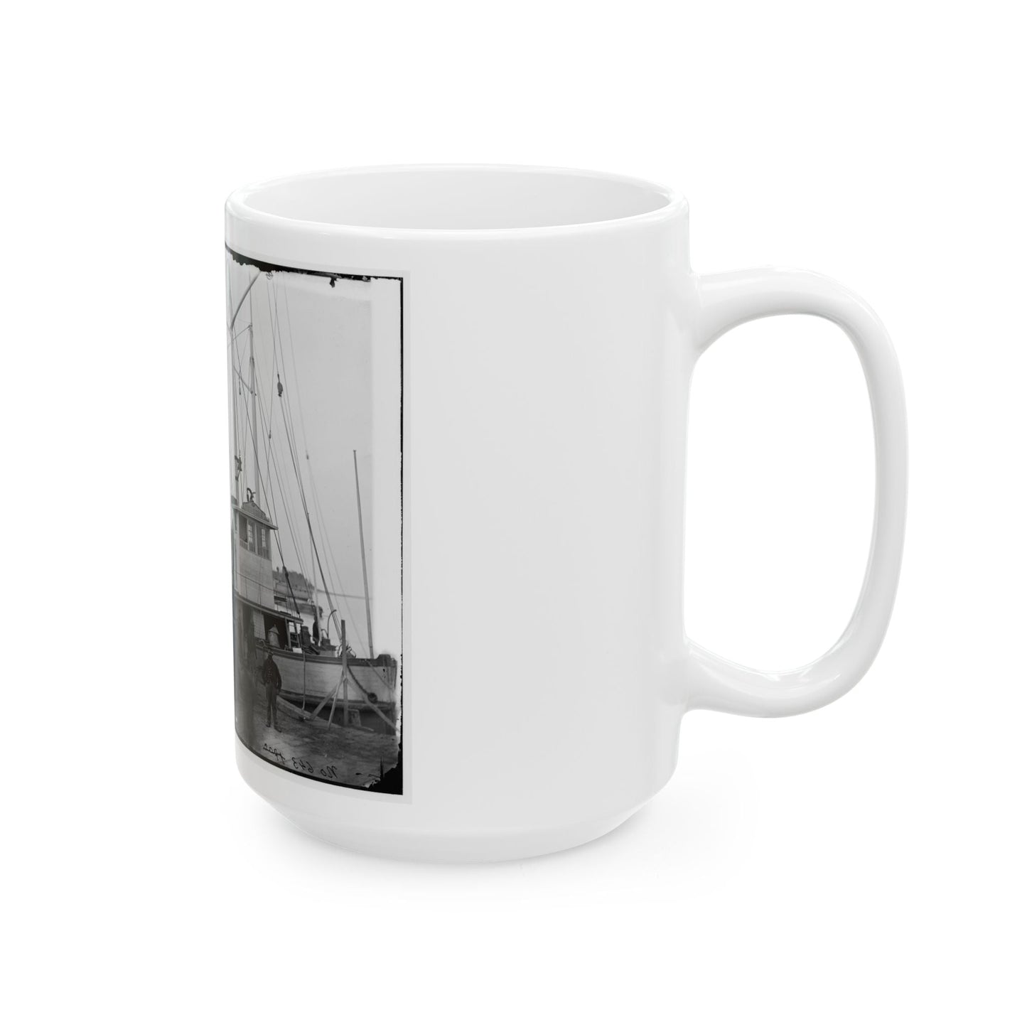 Aquia Creek Landing, Va. Wharf With Transport And Supplies (U.S. Civil War) White Coffee Mug