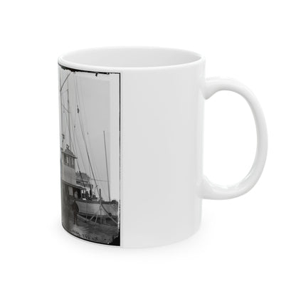 Aquia Creek Landing, Va. Wharf With Transport And Supplies (U.S. Civil War) White Coffee Mug