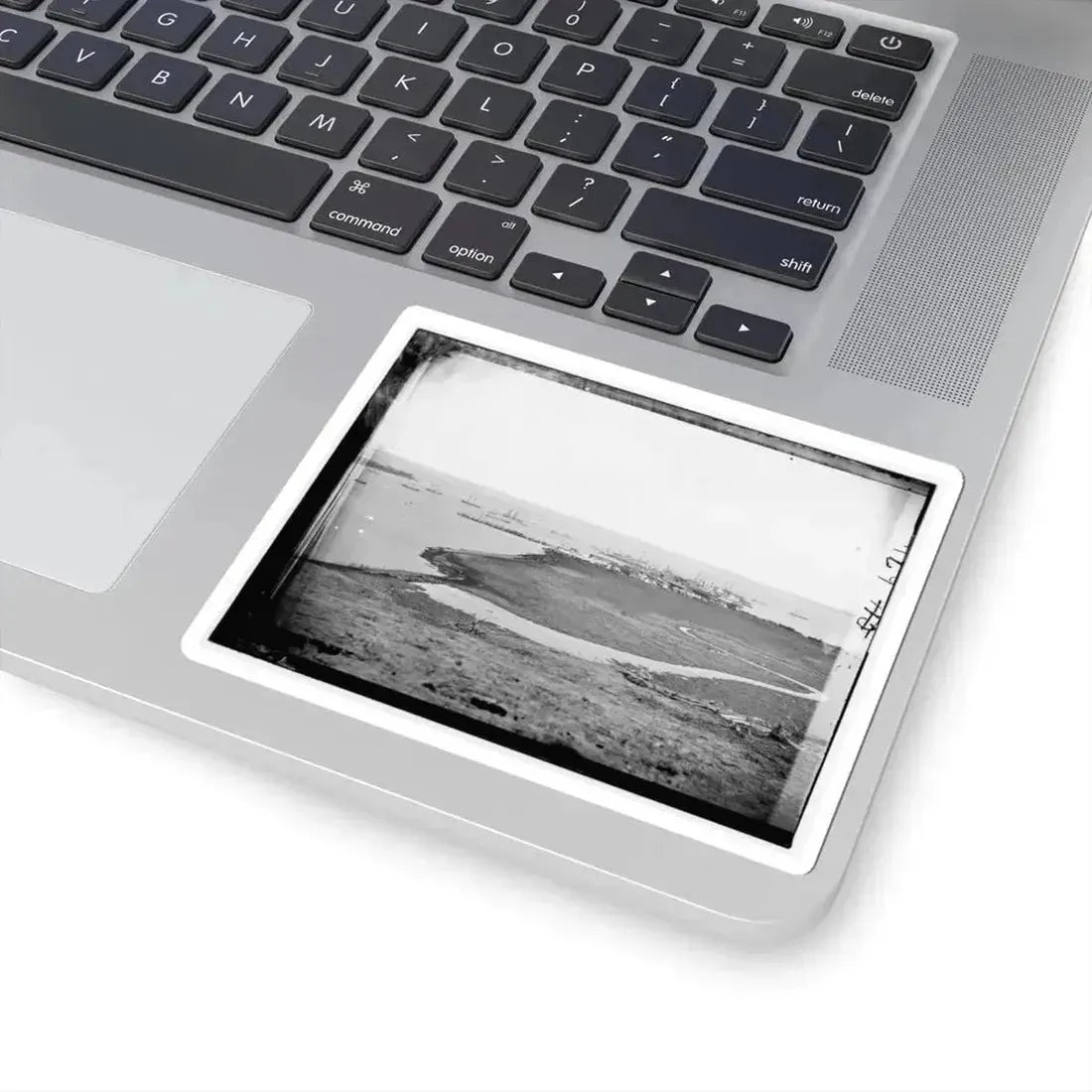 Aquia Creek Landing, Virginia. Distant View of Federal Supply Depot (U.S. Civil War) STICKER Vinyl Kiss-Cut Decal - The Sticker Space