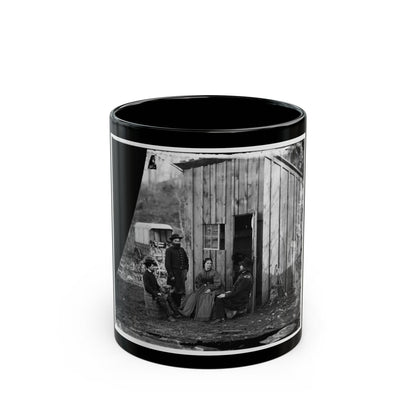 Aquia Creek Landing, Virginia (Vicinity). Group At Captain W.S. Hall's Wagon Camp (U.S. Civil War) Black Coffee Mug