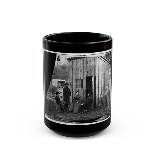 Aquia Creek Landing, Virginia (Vicinity). Group At Captain W.S. Hall's Wagon Camp (U.S. Civil War) Black Coffee Mug