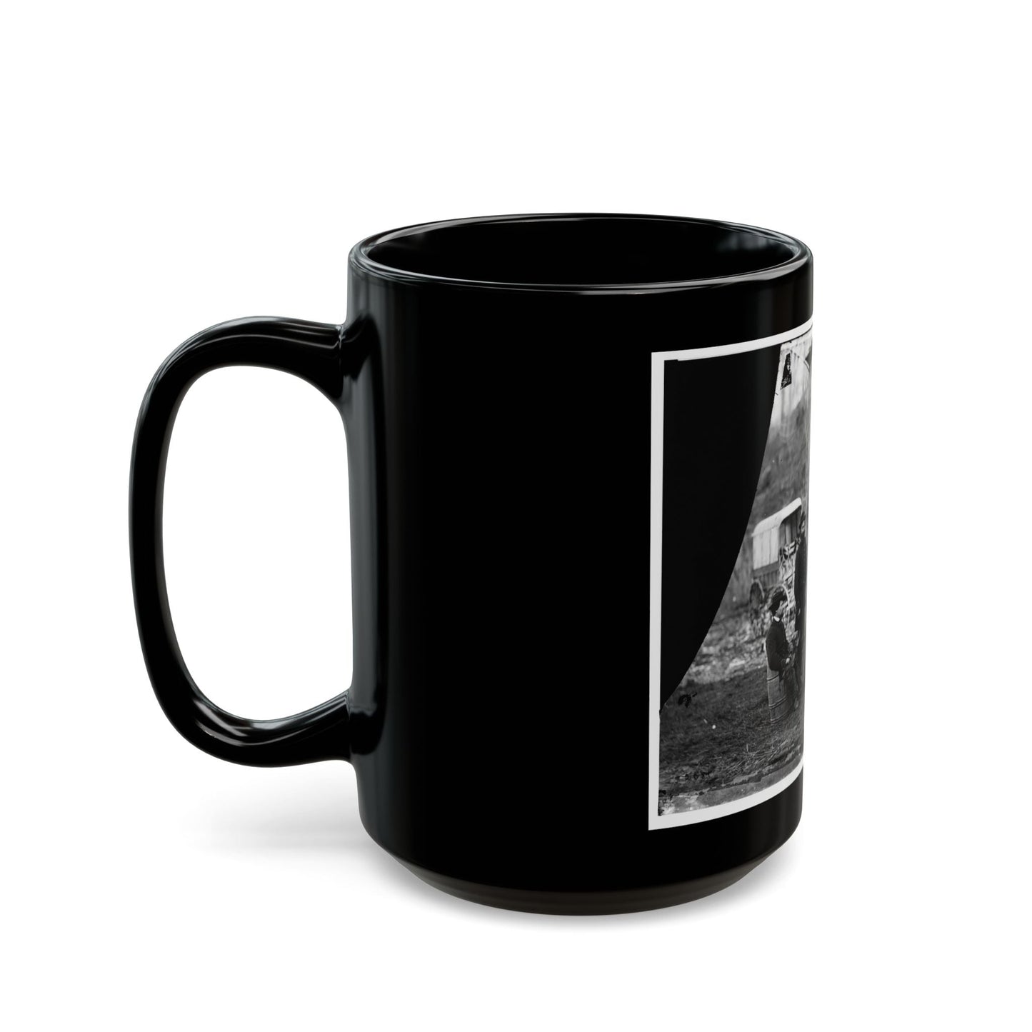 Aquia Creek Landing, Virginia (Vicinity). Group At Captain W.S. Hall's Wagon Camp (U.S. Civil War) Black Coffee Mug